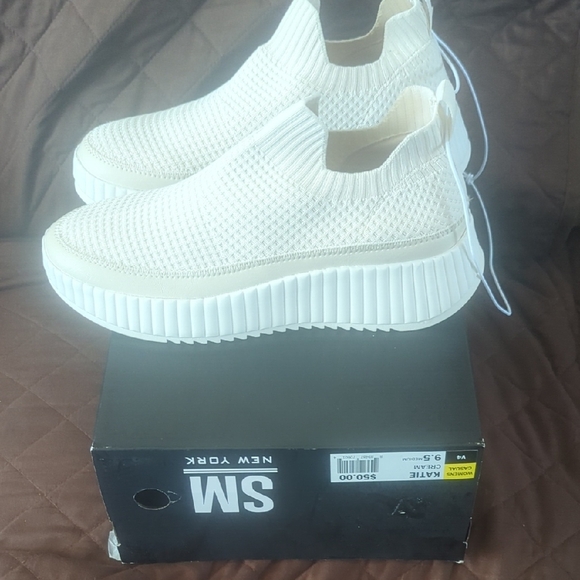 Steve Madden Beige Knit Slip-On Sneakers - Picture 3 of 6